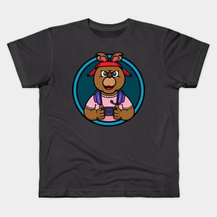 Bear Gaming Cartoon Mascot Kids T-Shirt